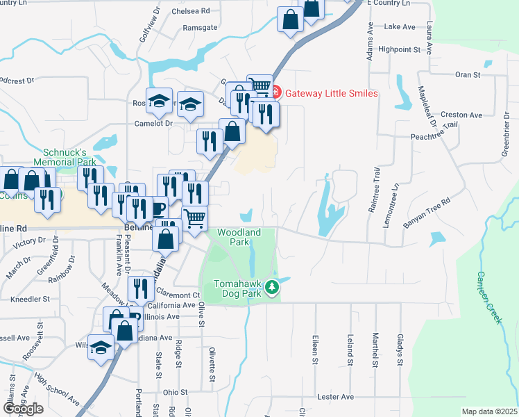 map of restaurants, bars, coffee shops, grocery stores, and more near 300 Pine Lake Road in Collinsville