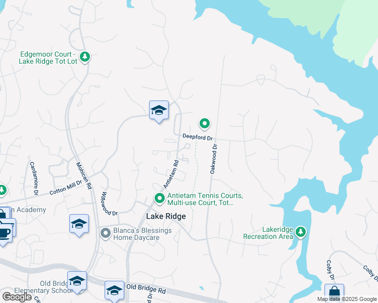 map of restaurants, bars, coffee shops, grocery stores, and more near 2792 Bordeaux Place in Woodbridge