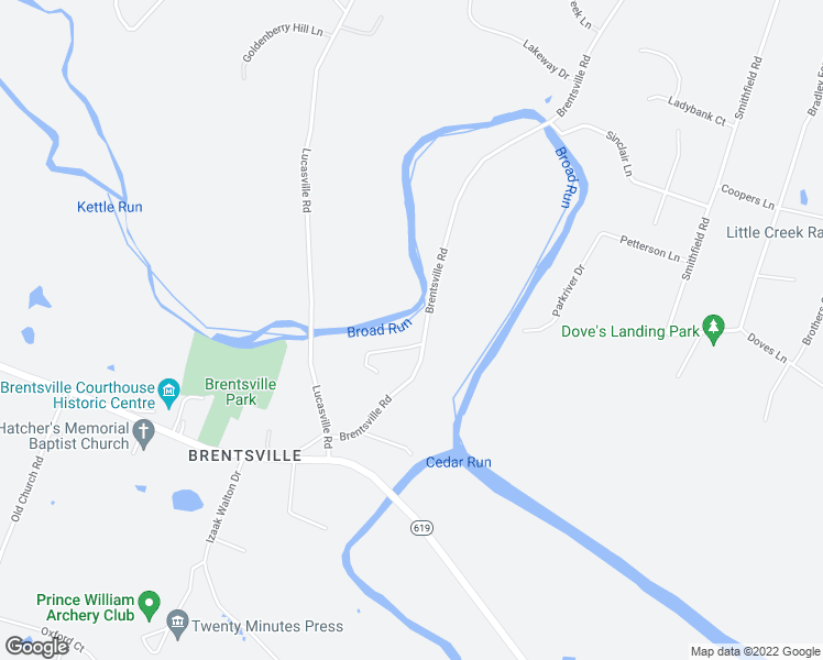 map of restaurants, bars, coffee shops, grocery stores, and more near 9742 Brentsville Road in Manassas