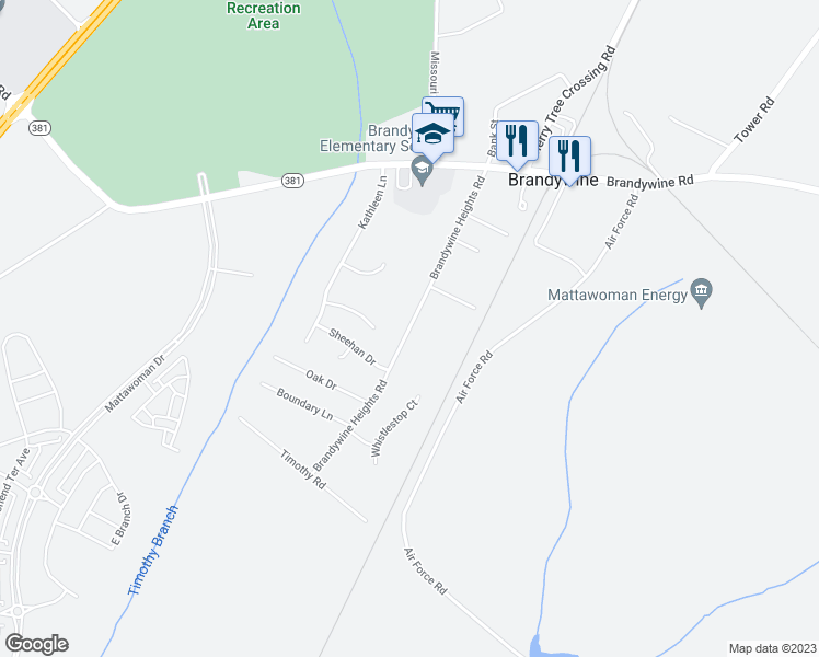 map of restaurants, bars, coffee shops, grocery stores, and more near 14400 Brandywine Heights Road in Brandywine