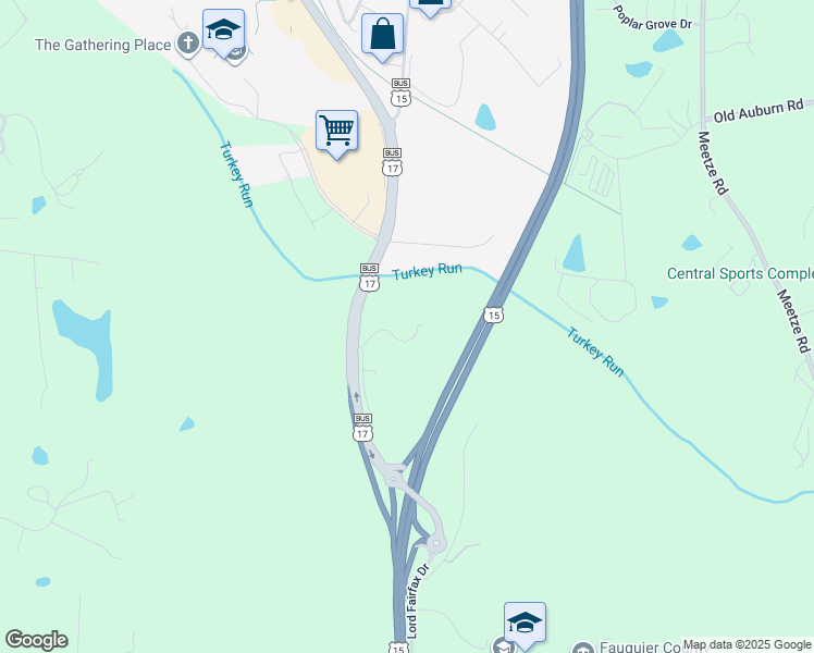 map of restaurants, bars, coffee shops, grocery stores, and more near 8385 James Madison Highway in Warrenton