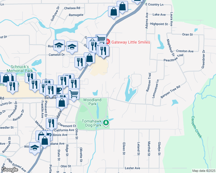 map of restaurants, bars, coffee shops, grocery stores, and more near 7 Manor Drive in Collinsville