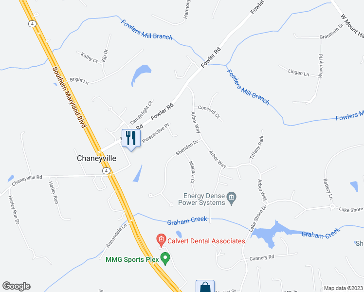 map of restaurants, bars, coffee shops, grocery stores, and more near 1145 Sheridan Drive in Owings