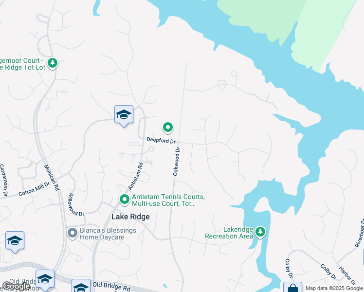 map of restaurants, bars, coffee shops, grocery stores, and more near 2721 Deepford Drive in Woodbridge