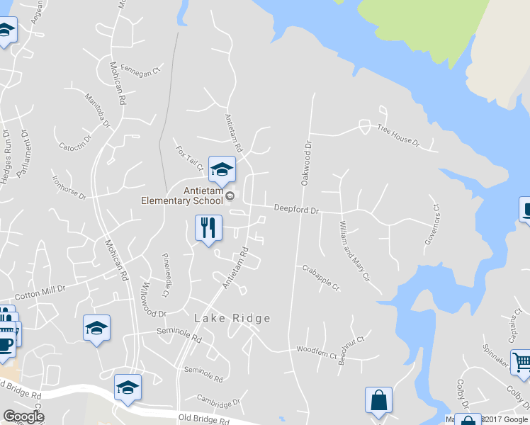 map of restaurants, bars, coffee shops, grocery stores, and more near 2750 Bordeaux Place in Woodbridge