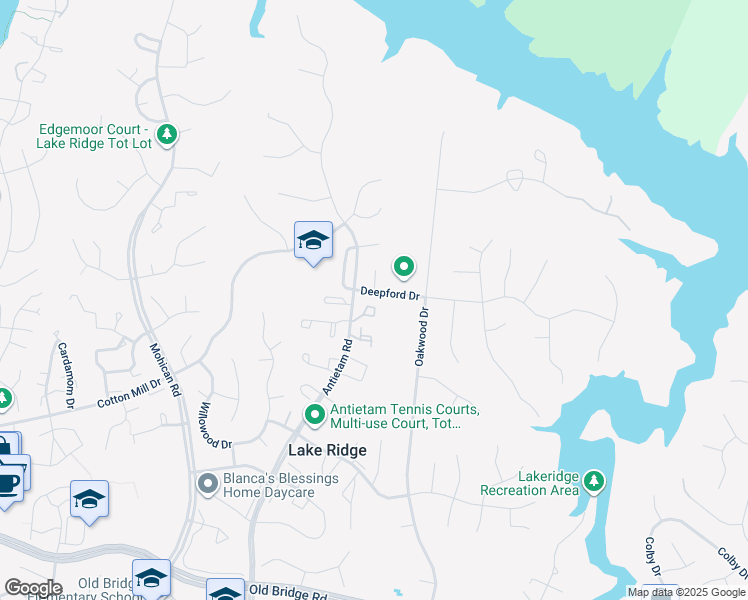 map of restaurants, bars, coffee shops, grocery stores, and more near 2750 Bordeaux Place in Woodbridge