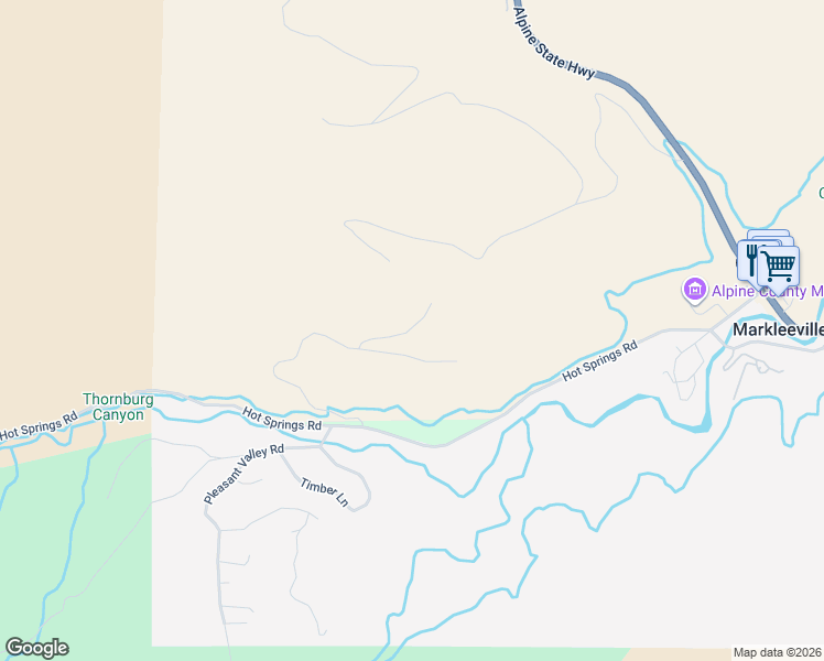 map of restaurants, bars, coffee shops, grocery stores, and more near 171 Silver Peak Road in Markleeville