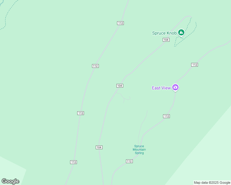 map of restaurants, bars, coffee shops, grocery stores, and more near Forest Road 104 in Pendleton County