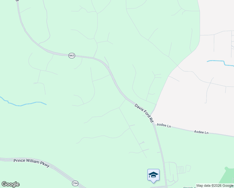 map of restaurants, bars, coffee shops, grocery stores, and more near 5301 Davis Ford Road in Woodbridge