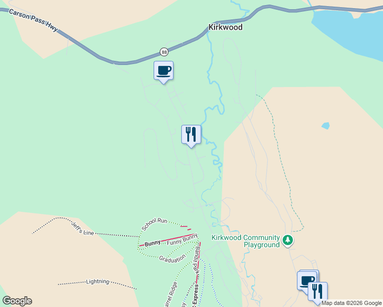 map of restaurants, bars, coffee shops, grocery stores, and more near 33877A Hawkweed Way in Kirkwood