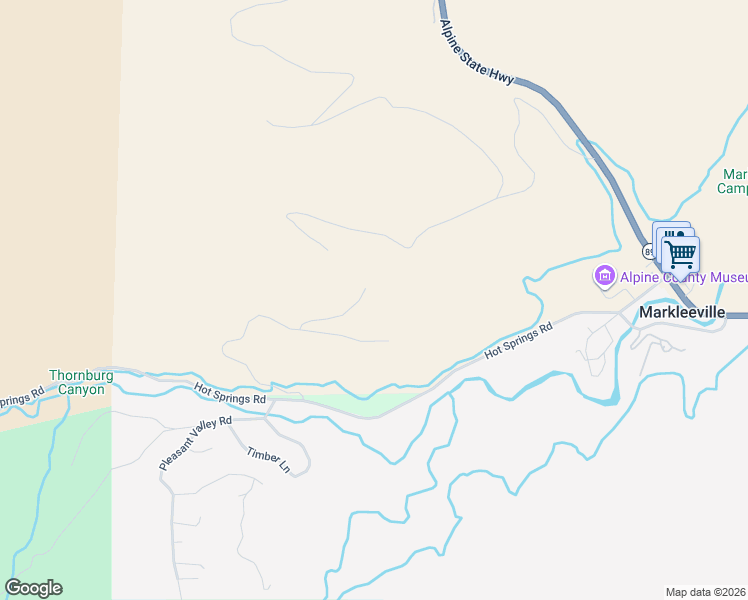 map of restaurants, bars, coffee shops, grocery stores, and more near 171 Silver Peak Road in Markleeville