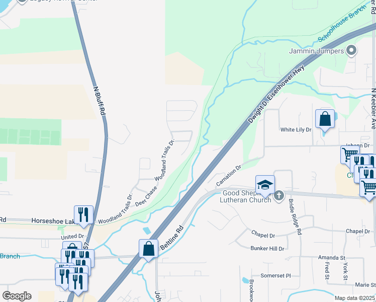 map of restaurants, bars, coffee shops, grocery stores, and more near 155 Hunters Hollow in Collinsville
