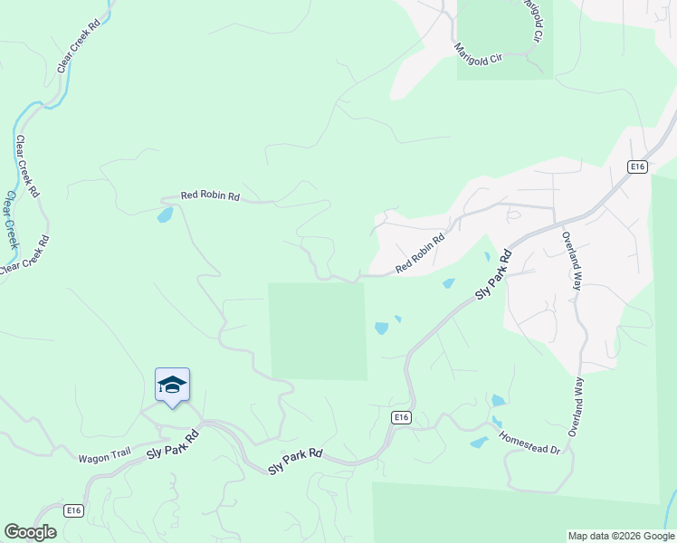 map of restaurants, bars, coffee shops, grocery stores, and more near 6380 Red Robin Road in Placerville