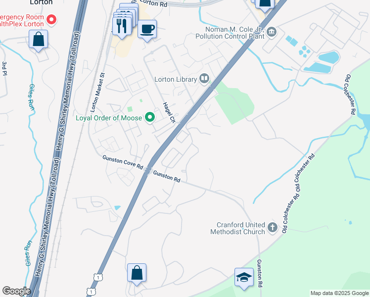map of restaurants, bars, coffee shops, grocery stores, and more near 9738 Plaskett Forest Lane in Lorton