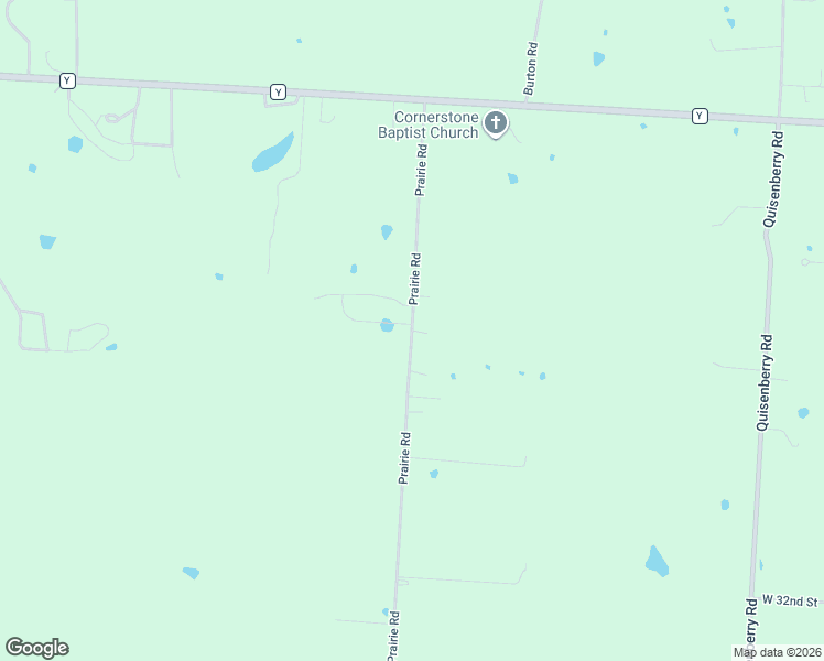 map of restaurants, bars, coffee shops, grocery stores, and more near 26439 Prairie Road in Sedalia