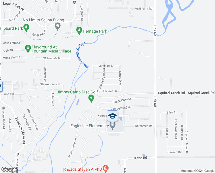 map of restaurants, bars, coffee shops, grocery stores, and more near 7927 Bonfire Trail in Fountain