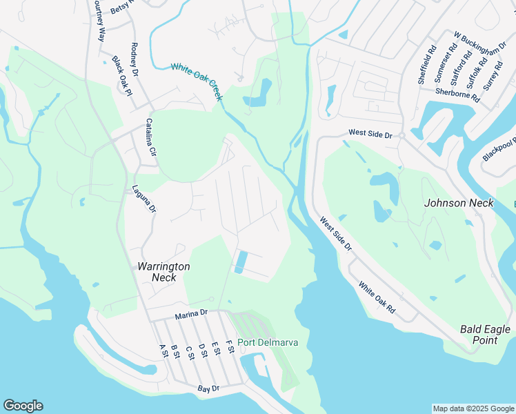 map of restaurants, bars, coffee shops, grocery stores, and more near 21249 M Street in Rehoboth Beach