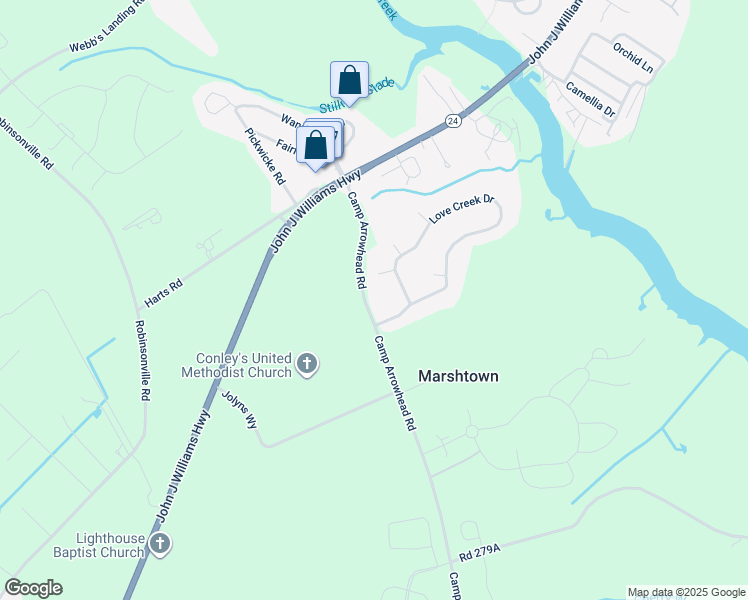 map of restaurants, bars, coffee shops, grocery stores, and more near 21161 Camp Arrowhead Road in Lewes