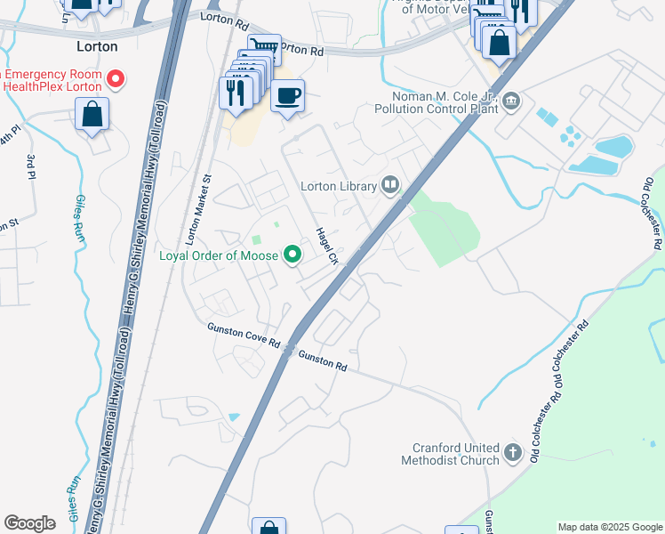 map of restaurants, bars, coffee shops, grocery stores, and more near 7880 Saint Dolores Drive in Lorton