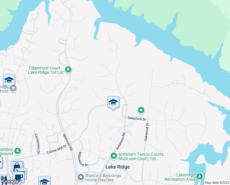 map of restaurants, bars, coffee shops, grocery stores, and more near 2801 Ringgold Court in Woodbridge