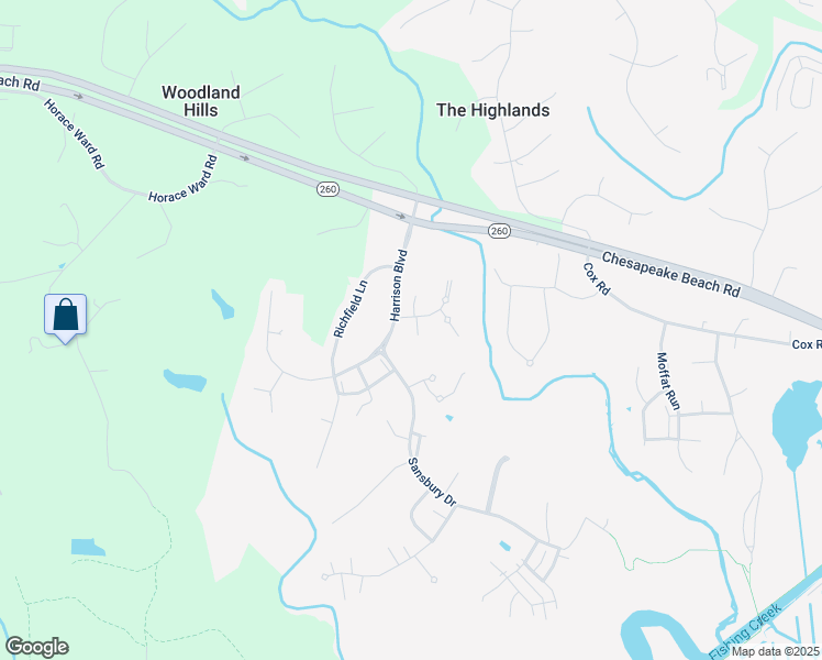 map of restaurants, bars, coffee shops, grocery stores, and more near 2711 Oak Ridge Drive in Chesapeake Beach