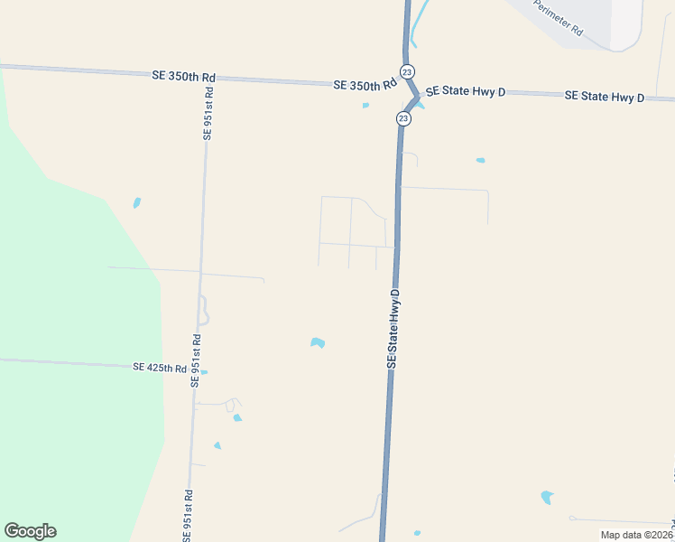 map of restaurants, bars, coffee shops, grocery stores, and more near 392 Southeast 981 in Knob Noster