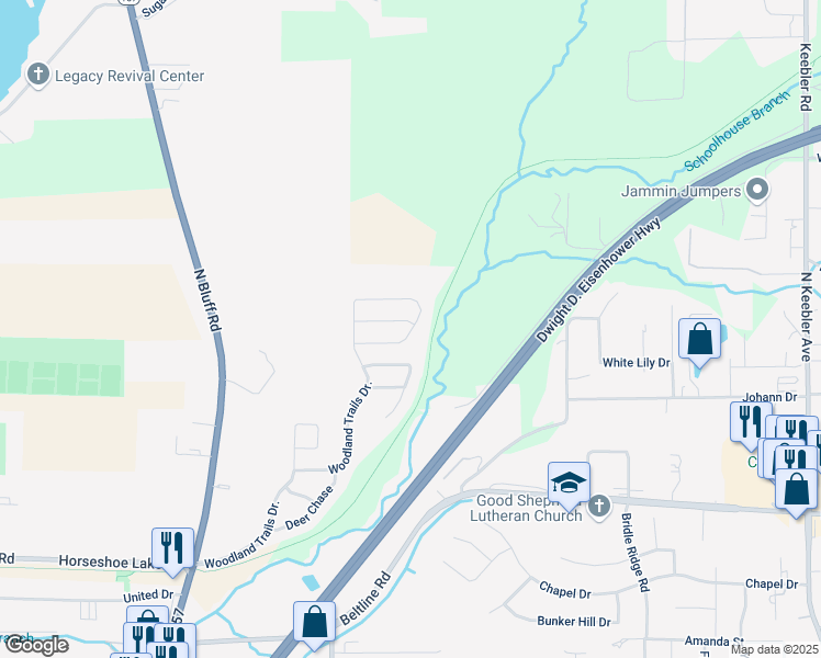 map of restaurants, bars, coffee shops, grocery stores, and more near 256 Silver Fox Crossing in Collinsville