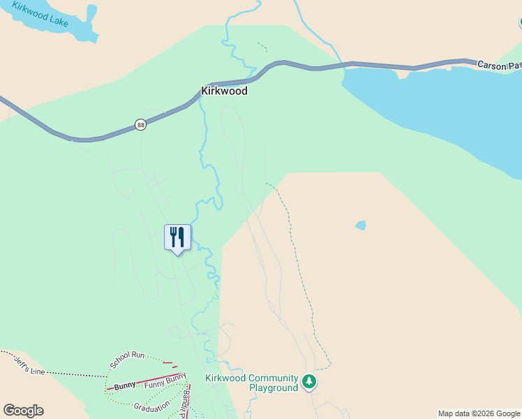 map of restaurants, bars, coffee shops, grocery stores, and more near 50 Sorrel Court in Markleeville