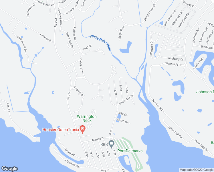 map of restaurants, bars, coffee shops, grocery stores, and more near 21210 G Street in Rehoboth Beach