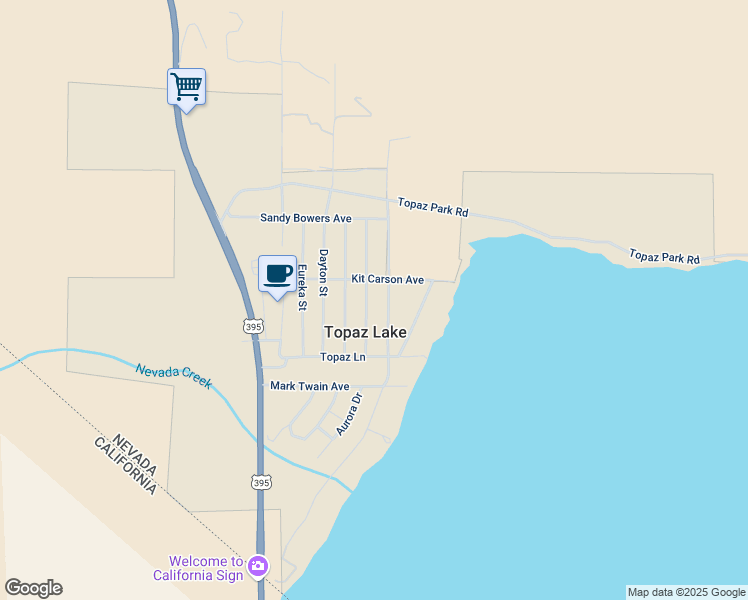 map of restaurants, bars, coffee shops, grocery stores, and more near 1955 Beatty Street in Gardnerville