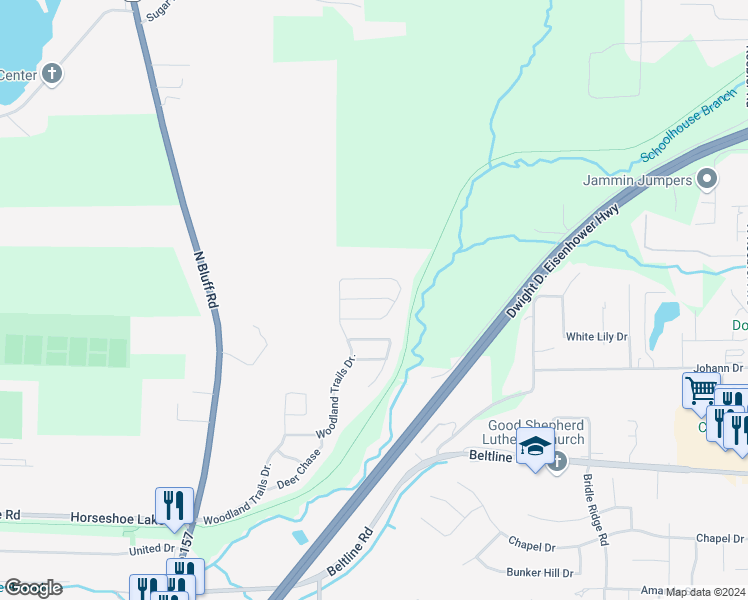 map of restaurants, bars, coffee shops, grocery stores, and more near 256-264 Silver Fox Crossing in Collinsville