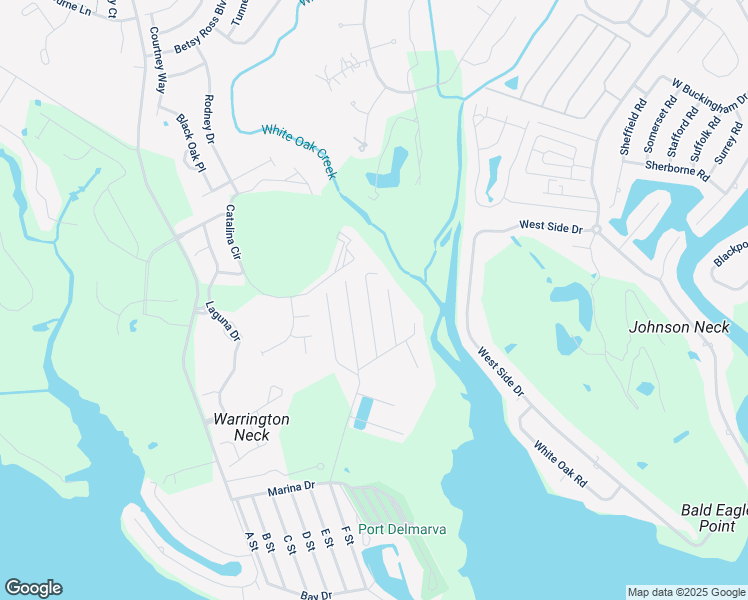 map of restaurants, bars, coffee shops, grocery stores, and more near 21205 M Street in Rehoboth Beach