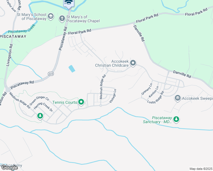 map of restaurants, bars, coffee shops, grocery stores, and more near 14004 Vintage Lane in Accokeek
