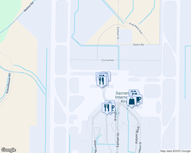 map of restaurants, bars, coffee shops, grocery stores, and more near in Sacramento