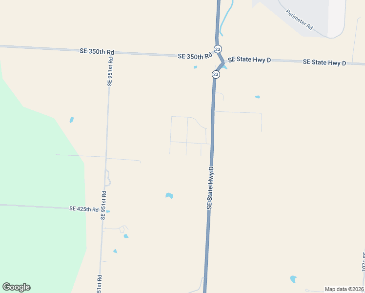 map of restaurants, bars, coffee shops, grocery stores, and more near 392 Southeast 981 in Knob Noster