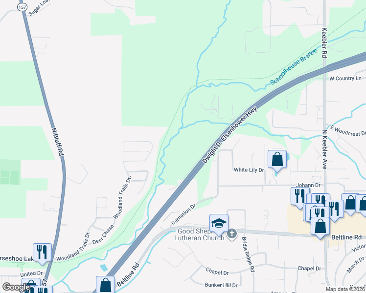 map of restaurants, bars, coffee shops, grocery stores, and more near 1003 Frontage Road in Collinsville