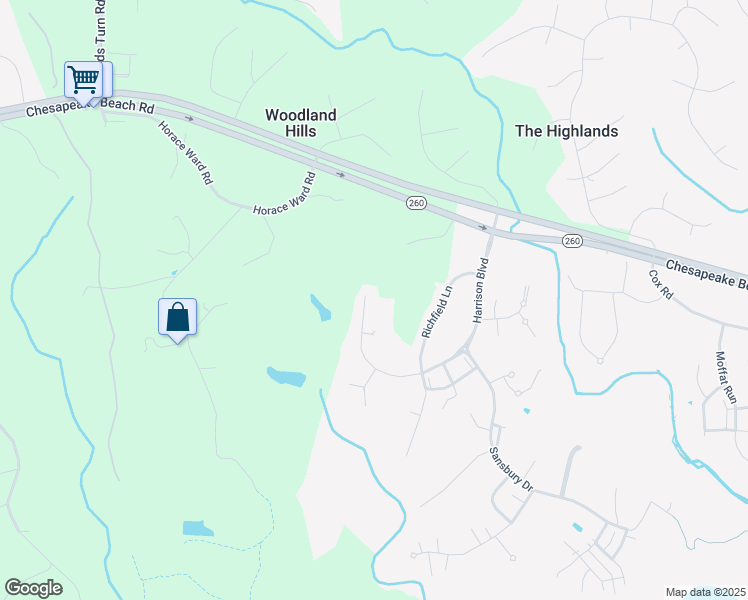 map of restaurants, bars, coffee shops, grocery stores, and more near 8124 Harrison Boulevard in Chesapeake Beach