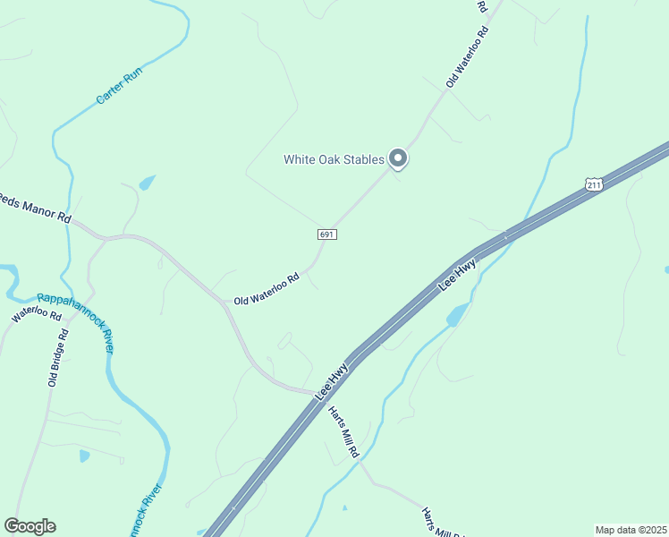 map of restaurants, bars, coffee shops, grocery stores, and more near 9467 Old Waterloo Rd in Warrenton