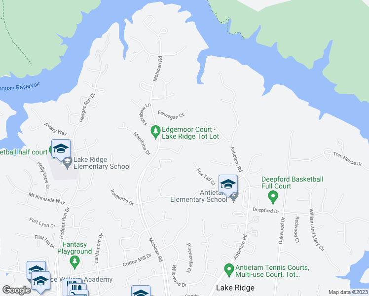 map of restaurants, bars, coffee shops, grocery stores, and more near 11239 Edgemoor Court in Woodbridge