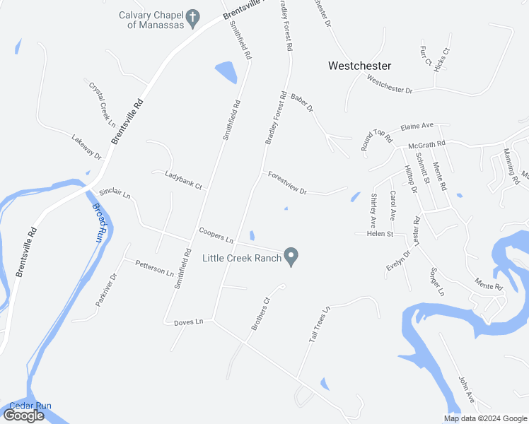 map of restaurants, bars, coffee shops, grocery stores, and more near 11819 Bradley Forest Road in Manassas