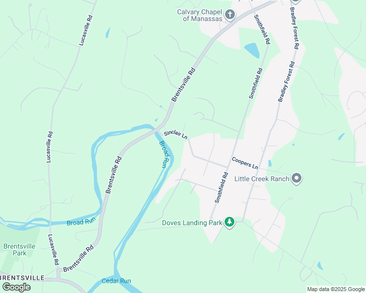 map of restaurants, bars, coffee shops, grocery stores, and more near 11820 Sinclair Lane in Manassas