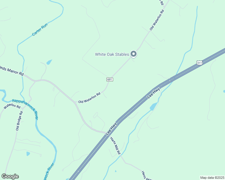 map of restaurants, bars, coffee shops, grocery stores, and more near 9467 Old Waterloo Road in Warrenton