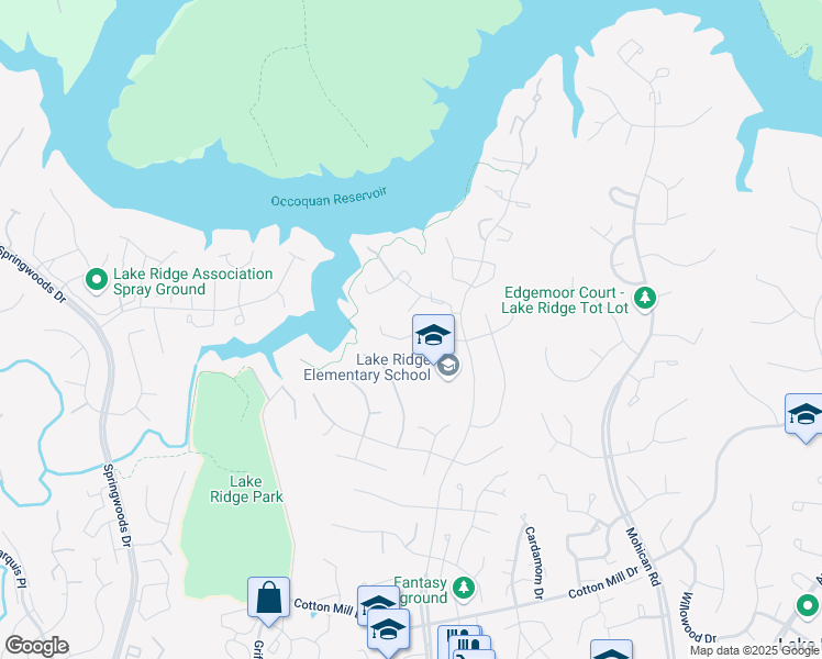 map of restaurants, bars, coffee shops, grocery stores, and more near 3468 Condor Lane in Woodbridge