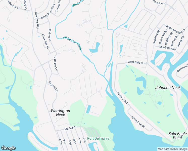 map of restaurants, bars, coffee shops, grocery stores, and more near 21157 M Street in Rehoboth Beach