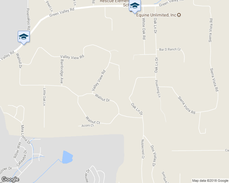 map of restaurants, bars, coffee shops, grocery stores, and more near 3901 Walnut Drive in Rescue