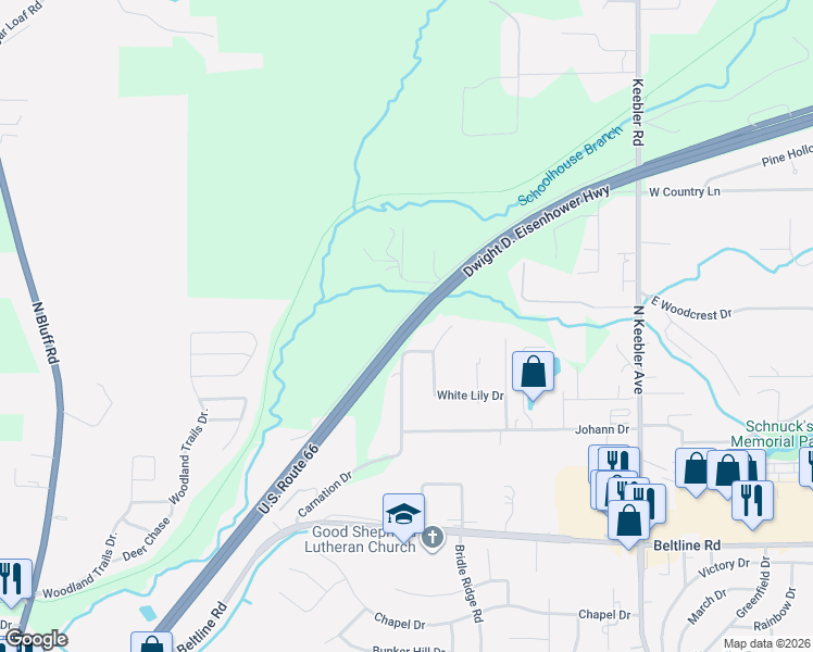 map of restaurants, bars, coffee shops, grocery stores, and more near Historic U.S. 66 in Collinsville