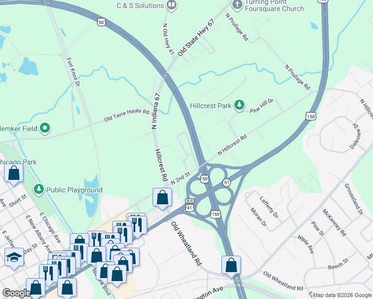map of restaurants, bars, coffee shops, grocery stores, and more near 2-28 Benjamin Lane in Vincennes