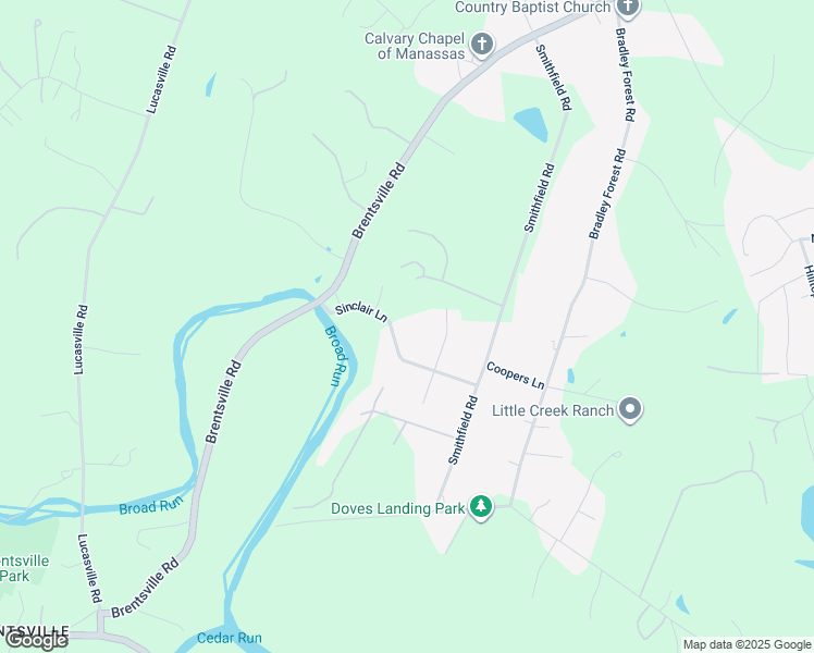 map of restaurants, bars, coffee shops, grocery stores, and more near 11819 Sinclair Lane in Manassas