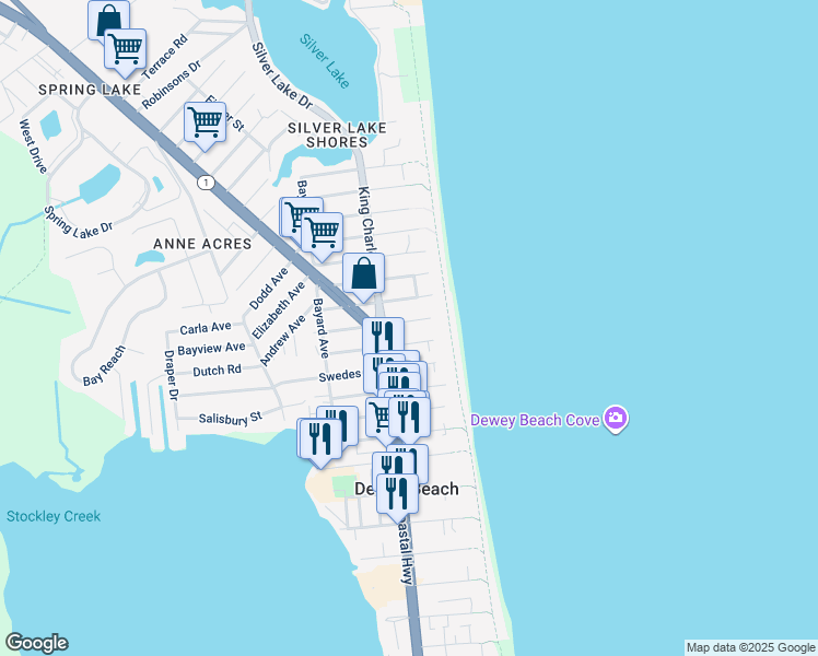 Dewey Beach Map Of Streets 16 Houston Street, Dewey Beach De - Walk Score