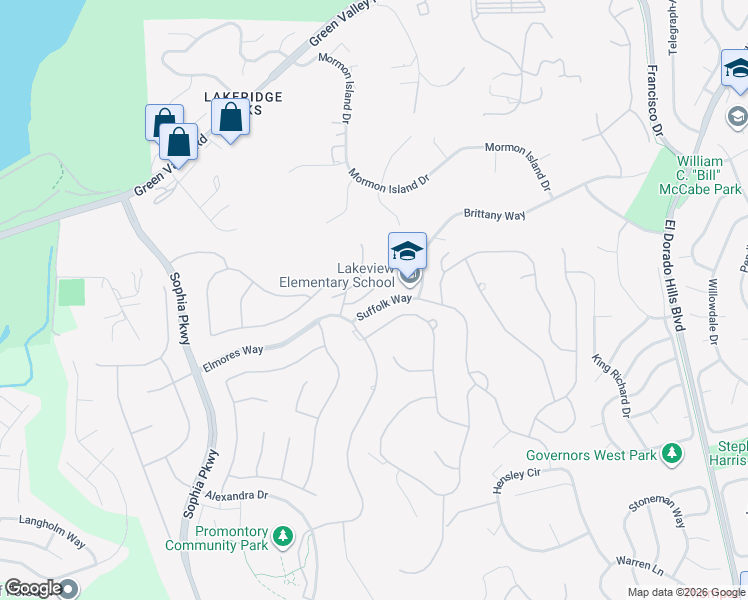 map of restaurants, bars, coffee shops, grocery stores, and more near 223 Tattinger Court in El Dorado Hills